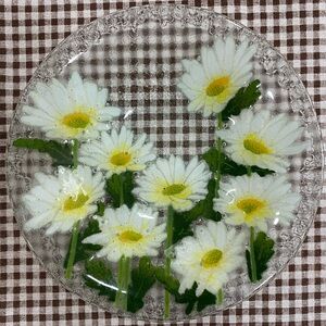 Peggy Karr Fused Glass Bowl with Daisies